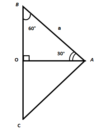 Прямоугольный треугольник с углами 30 60 и 90 градусов для расчета значений тригонометрических функций синуса, косинуса и тангенса этих углов